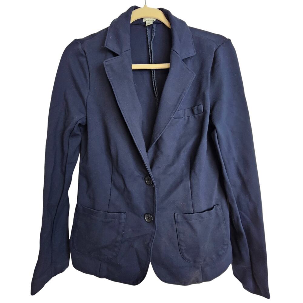 J Crew Womens Navy Blazer Sz 6 Stretch Career Corp Classic Preppy Dark Academia